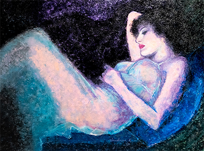 woman in blue